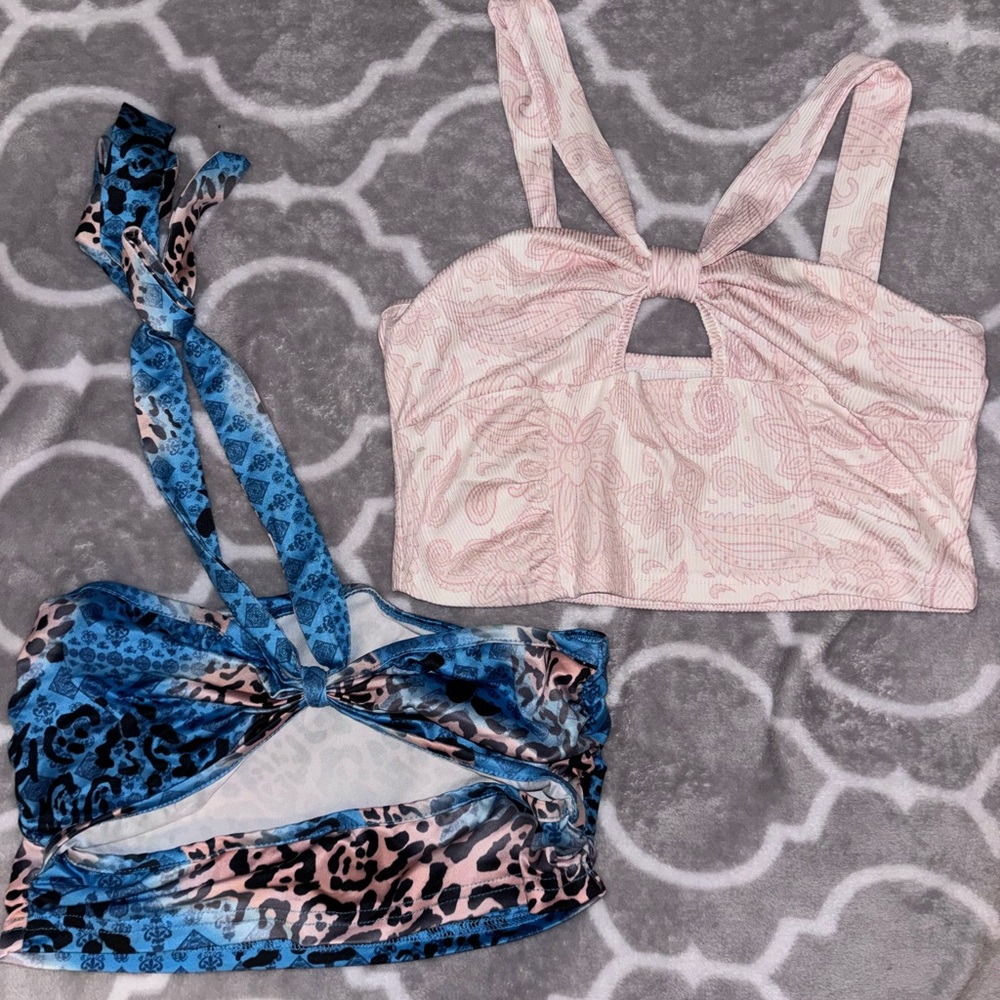 Crop tops; fits Size XS/S; comes with both tops